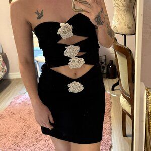 NBD black cutout mini dress